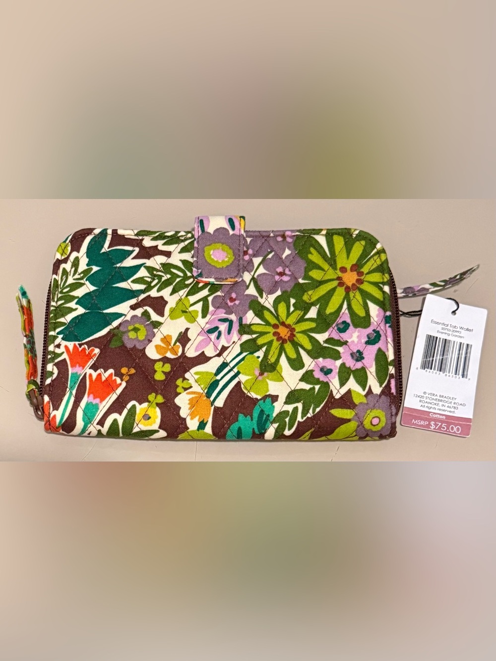 Vera Bradley Outlet Essential Tab Wallet in Evening Garden Pattern